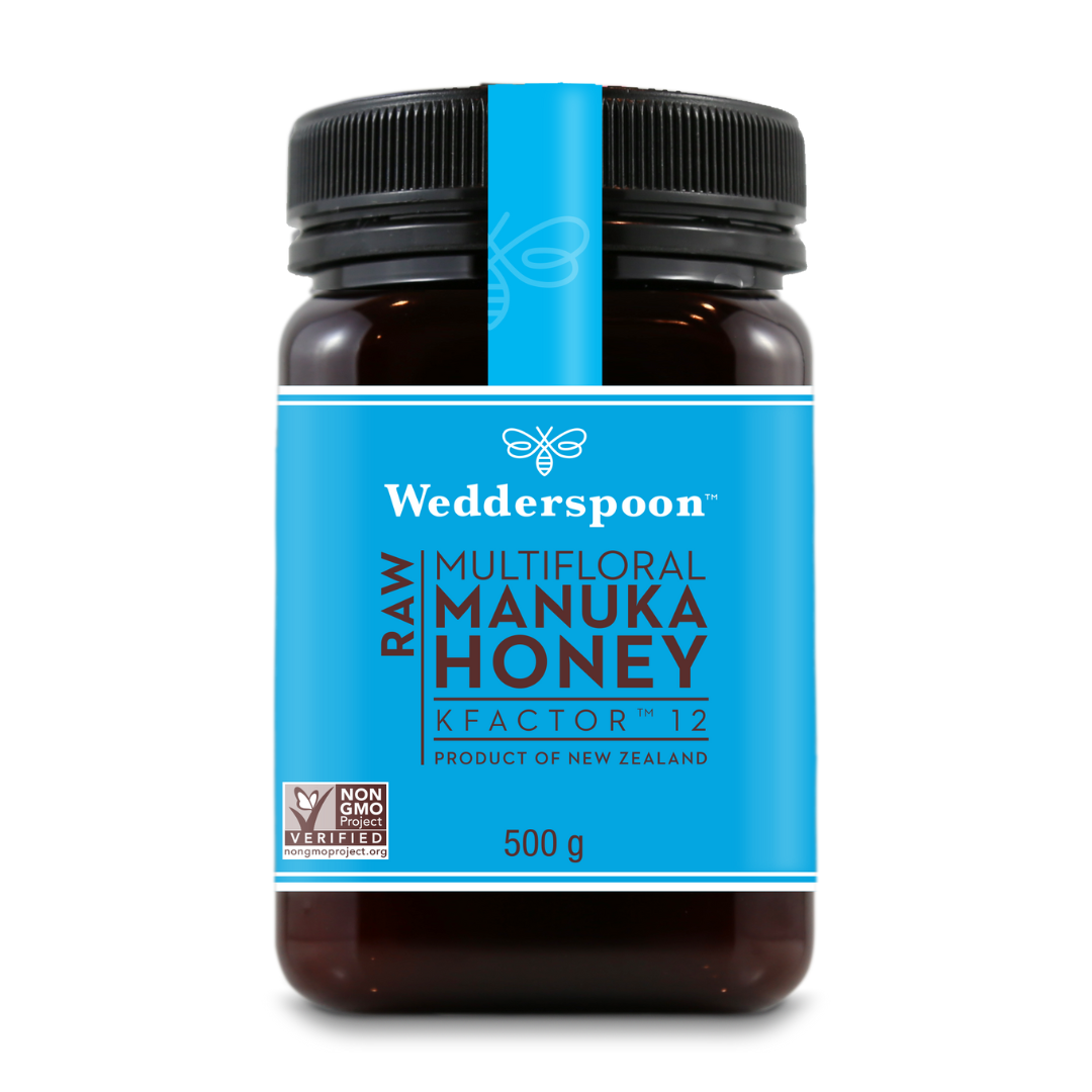 Wedderspoon KFactor 12 honey raw multifloral Manuka honey jar 500 grams from New Zealand